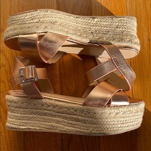 Pink platform sandals